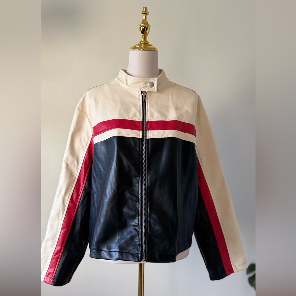 PU Leather Moto Jacket